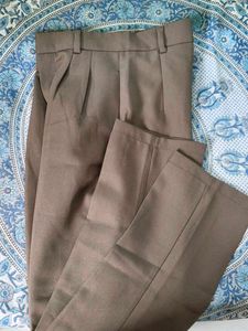 Stylish Pleated Taupe Pants