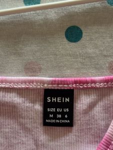 Shein Pink Tie-Dye Crop Tank Top