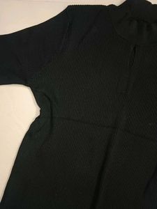 Chic Black Mock Neck Top