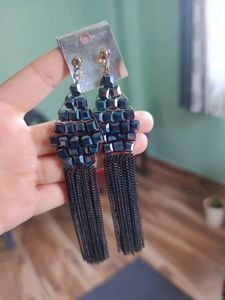 Stone Embedded Drop Earrings