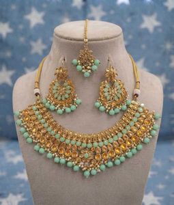 Stunning Teal & Gold Necklace Set