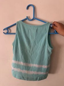 Cute Mint Green Ribbed Tank Top