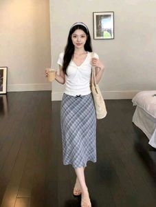 Savana Chic Plaid Midi Skirt