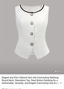 Chic Sleeveless Vest with Pearl Buttons