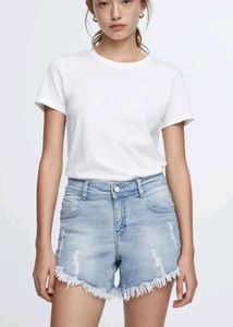 Distressed Denim Cut-Off Shorts