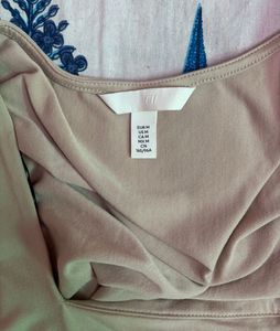 H&amp;M Nude Long Sleeve Square Neck Top | Size