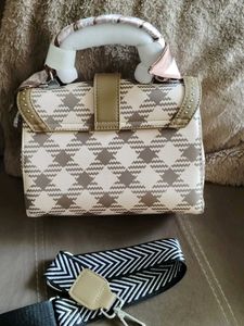 Stylish Handbag with Scarf Accent