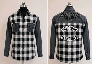 Denim & Plaid Button-Up Shirt