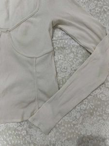 Ribbed Long Sleeve Corset Top