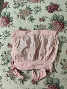 ZARA Pink Wrap Front Crop Top