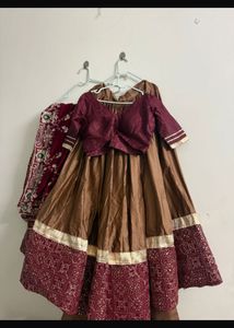 Navratri Chaniyacholi- Cherry red and brown