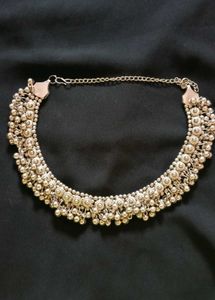 Oxidized Silver Choker Necklace