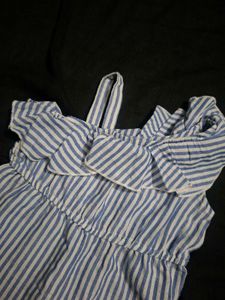 Blue Striped Jumpsuit for Girls