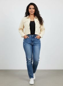 Trendy Cropped Denim Jacket