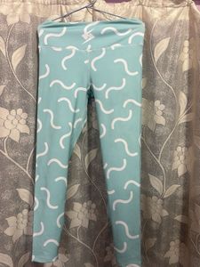 Aqua Blue Graphic Leggings