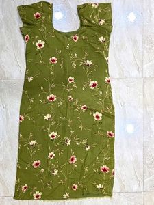 Green Floral Kurta