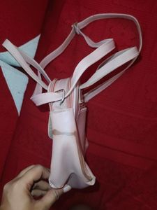 Peach Colour Hand Bag And Sling Also