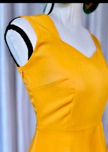 Vibrant Yellow Fit &amp; Flare Dress