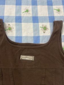 Brown Corset Style Tank Top