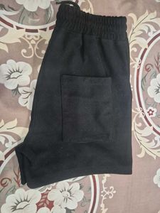 Black Textured Shorts