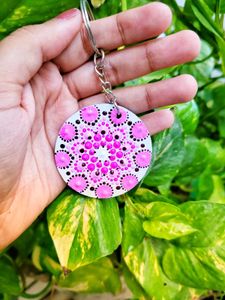 Pink Mandala Keychain