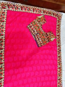 🇳🇿💫🎀Elegant Pink Saree with Intricate