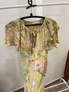 Ramy Brook Flutter Sleeve Yellow Floral Blouse