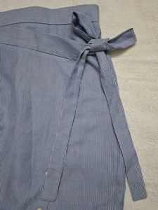 Light Blue Striped Wrap Skirt