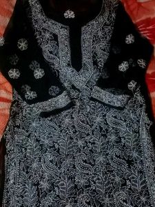 Elegant Black Chikankari Kurta