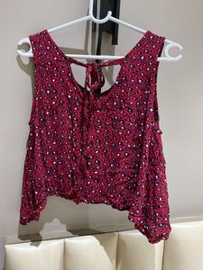 Red Leopard Print Sleeveless Top