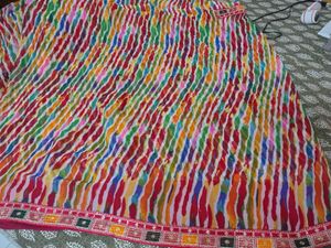 beautiful laharia saree with stiched blouse