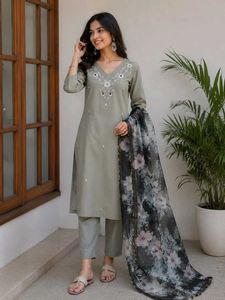 Women's Kurta Set with qq 3D Dupatta