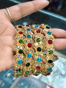 Sparkling Gold-Toned Bangle Set
