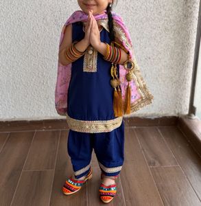 Adorable Navy Blue Kurta Set with Dupatta