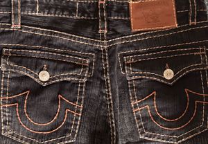 True Religion Black Washed Denim Jeans