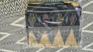 Elegant chikoo and black cotton Saree