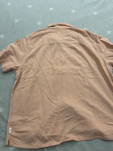 Peach Relaxed Fit Button-Up Shirt