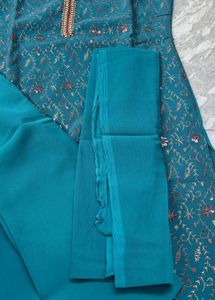 Beautiful Teal Embroidered Kurta
