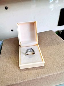 Zirconia Diamond Stones Ring Pure Silver