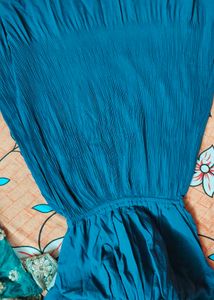 Teal Pleated Top