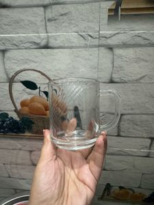 Clear Glass Mug with Swirl Design
