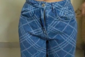 Blue Jeans with Unique Pattern