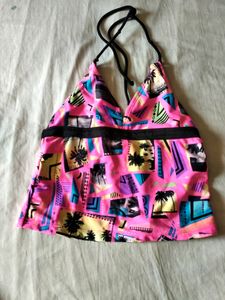 Halter Neck y2k Beach Vibes printed aesthetic top