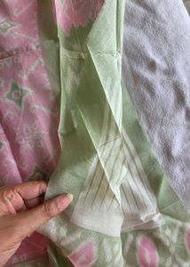 Elegant Green material with Pink Embroidery