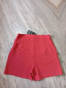 Red High-Waisted Shorts