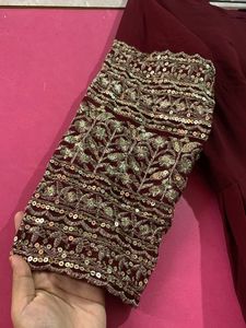 Elegant Maroon Embellished Dress