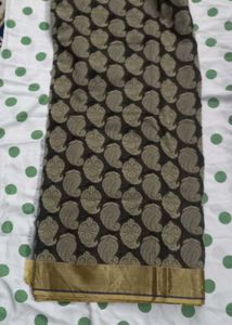 Paisley Print Saree with Gold Border