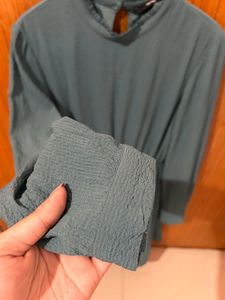 vero moda Elegant Teal Textured Mini Dress