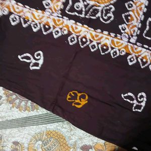 Beautiful Brown Kurta with Yellow Dupatta