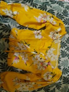 Yellow Floral Puff Sleeve Top